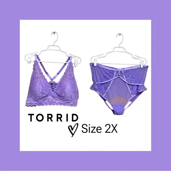 Torrid Curve Strappy Lace Lingerie Set 💜 Size 2 (2X) (Circa 2017-2019) - Picture 1 of 4